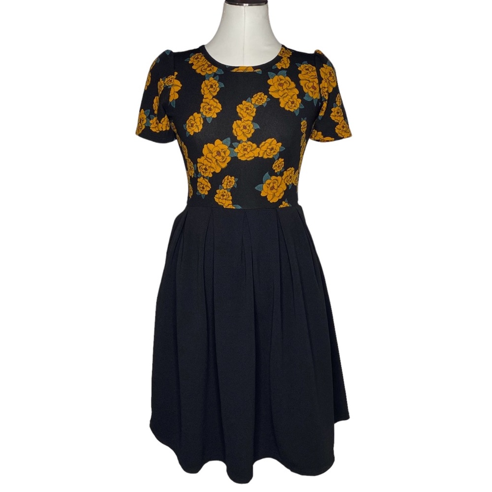 LulaRoe Black Floral Amelia Dress